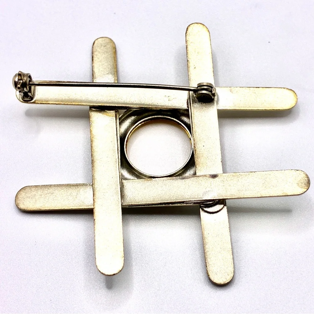 Vintage Tic Tax Toe Board in Silver & Gold Tone 2” X 2” Inches